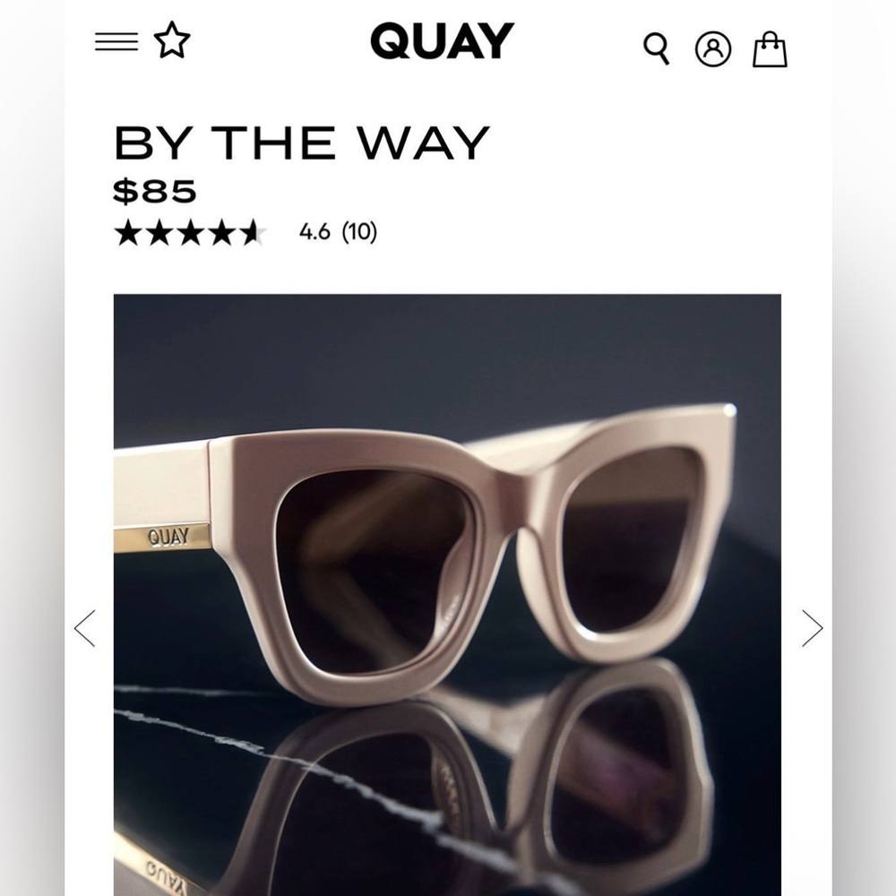 New, Quay By the Way Sunglasses Champagne Frame / Brown Lens $85